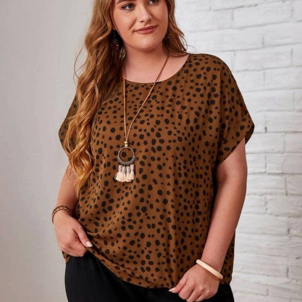Plus Size rust and black top